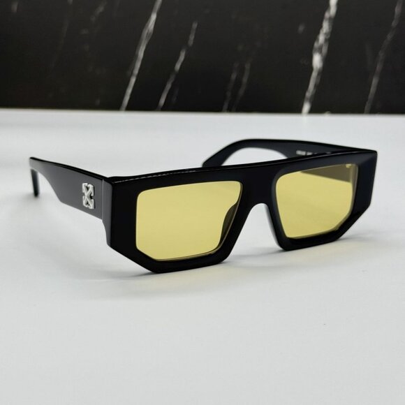 NEW OFF-WHITE OERI13F VANCOUVER 1018 SUNGLASSES UNISEX BLACK SQUARE EYEWEAR - Picture 5 of 12